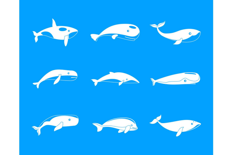 whale-blue-tale-fish-icons-set-simple-style