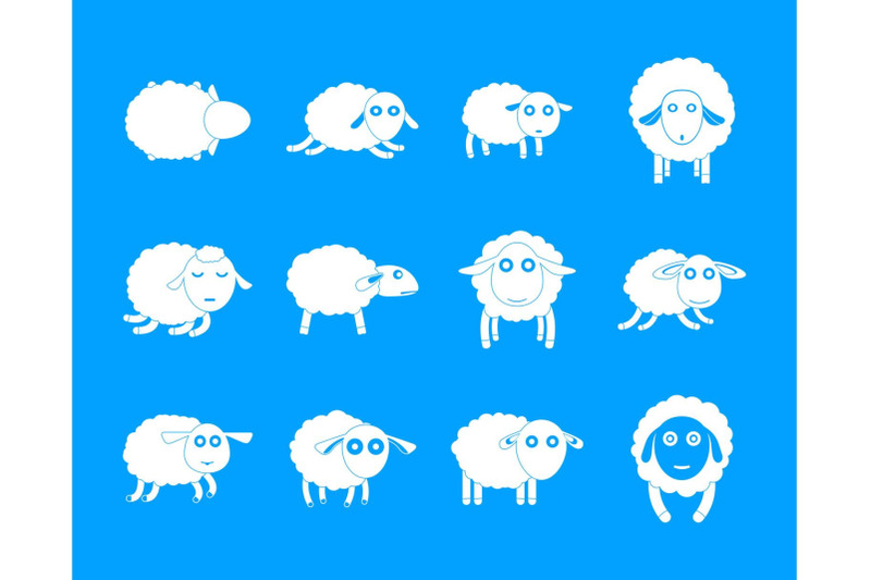 sheep-cute-lamb-farm-iicons-set-simple-style