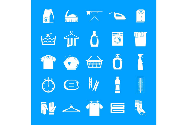 laundry-service-icons-set-simple-style