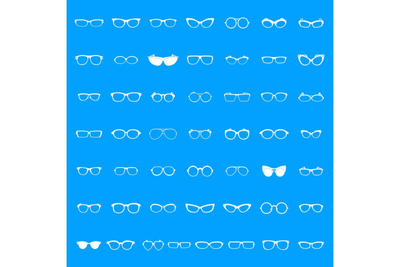 glasses-icons-set-simple-style