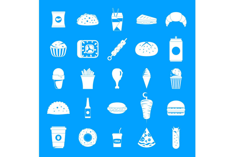 fast-food-icons-set-simple-style