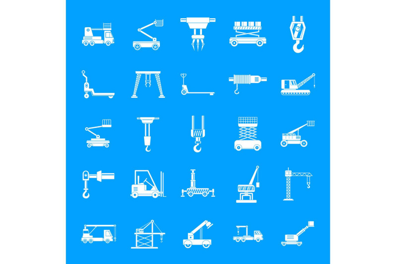 lifting-machine-icons-set-simple-style