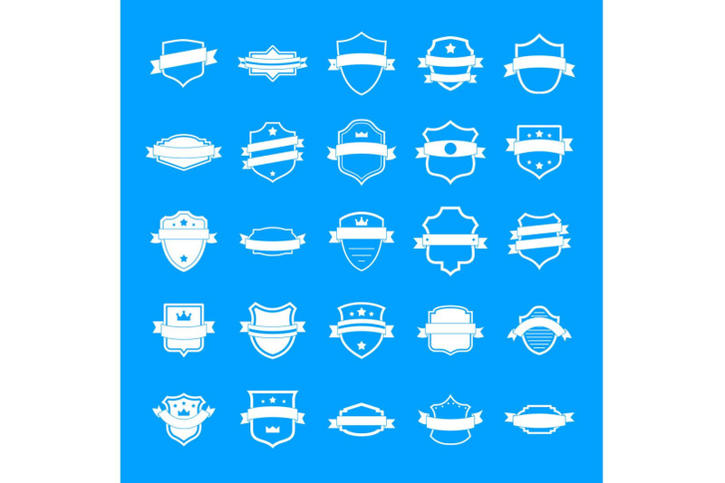 shield-badge-icons-set-simple-style