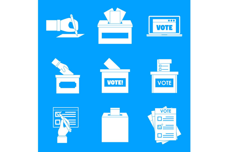 ballot-voting-box-vote-icons-set-simple-style