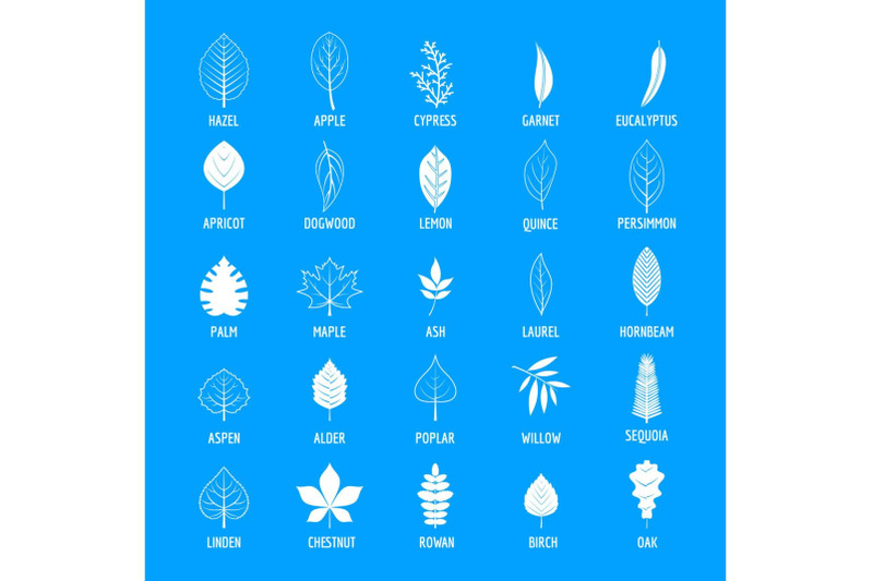leaf-icons-set-simple-style