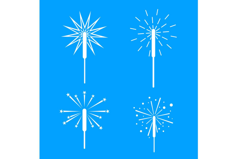 sparkler-fireworks-bonfire-icons-set-simple-style