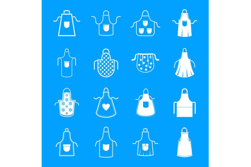apron-cooking-chef-icons-set-simple-style