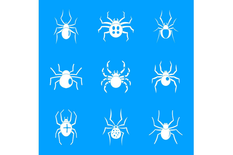 spider-bug-caterpillar-icons-set-simple-style