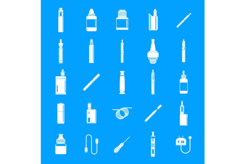 electronic-cigarette-mod-icons-set-simple-style