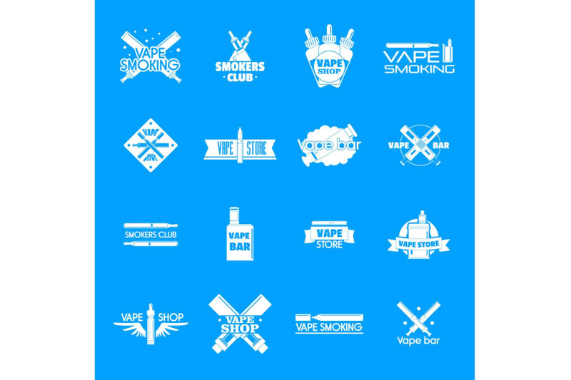electronic-cigarette-mod-logo-set-simple-style