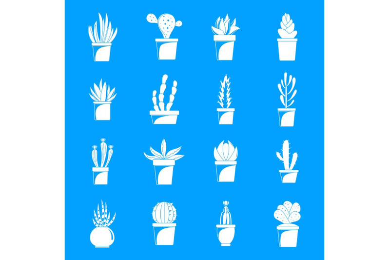 succulent-and-cactus-icons-set-simple-style