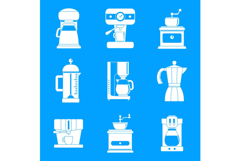 coffee-maker-pot-espresso-icons-set-simple-style