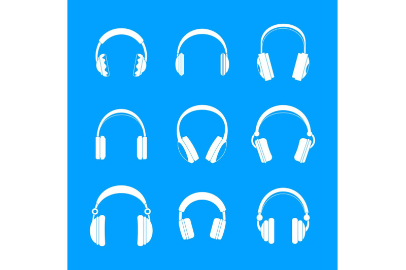 headphones-music-speakers-icons-set-simple-style