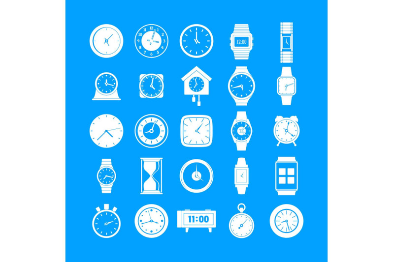 time-and-clock-icons-set-simple-style