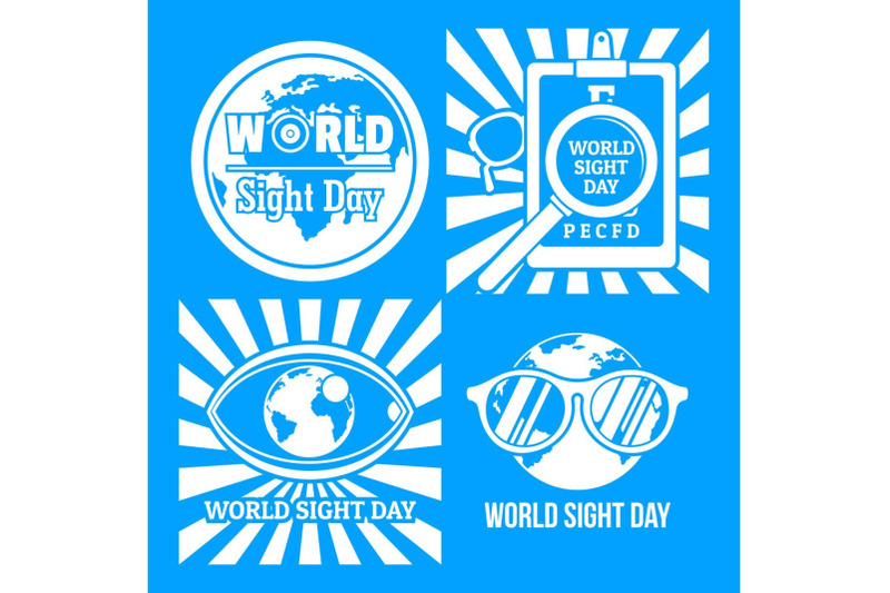 international-sight-day-banner-set-simple-style