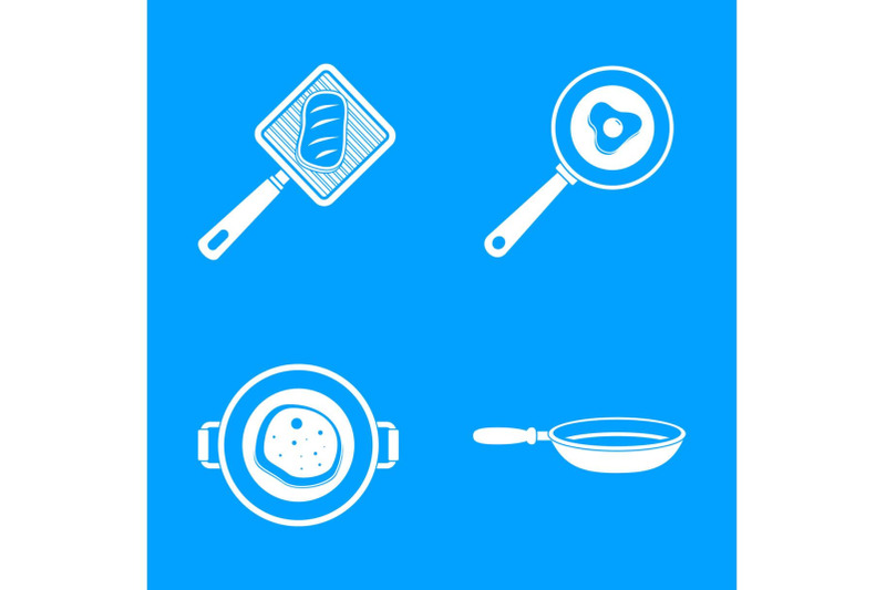 kitchen-griddle-icon-set-simple-style