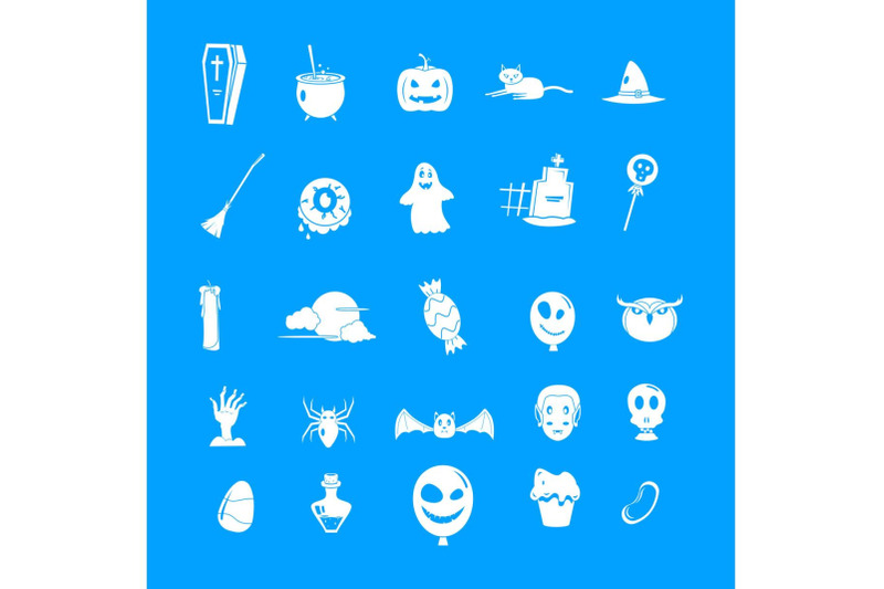 halloween-party-icon-set-simple-style