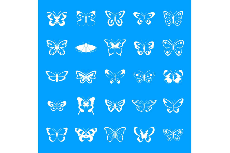 butterfly-icons-set-simple-style