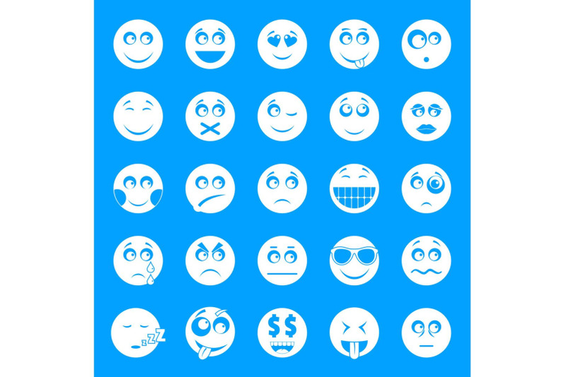 smile-icon-set-simple-style