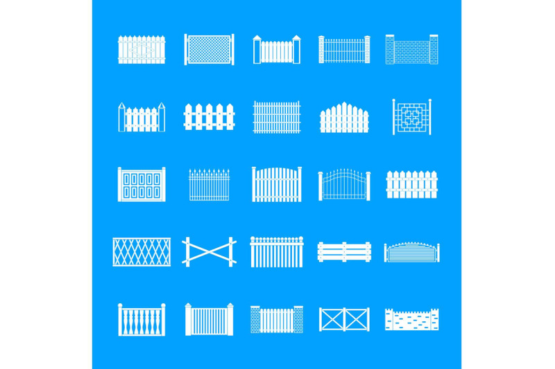 fence-icons-set-simple-style