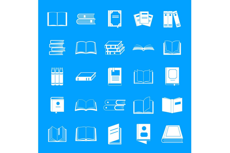 book-icons-set-simple-style