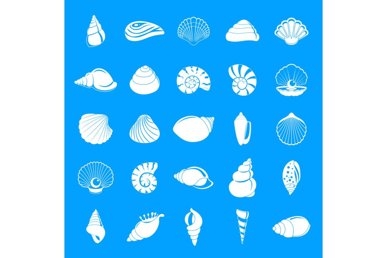 sea-shell-icons-set-simple-style