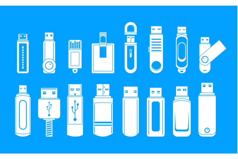 usb-flash-drive-icons-set-simple-style