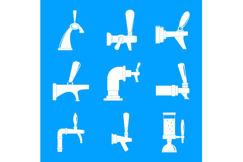 beer-tap-icons-set-simple-style