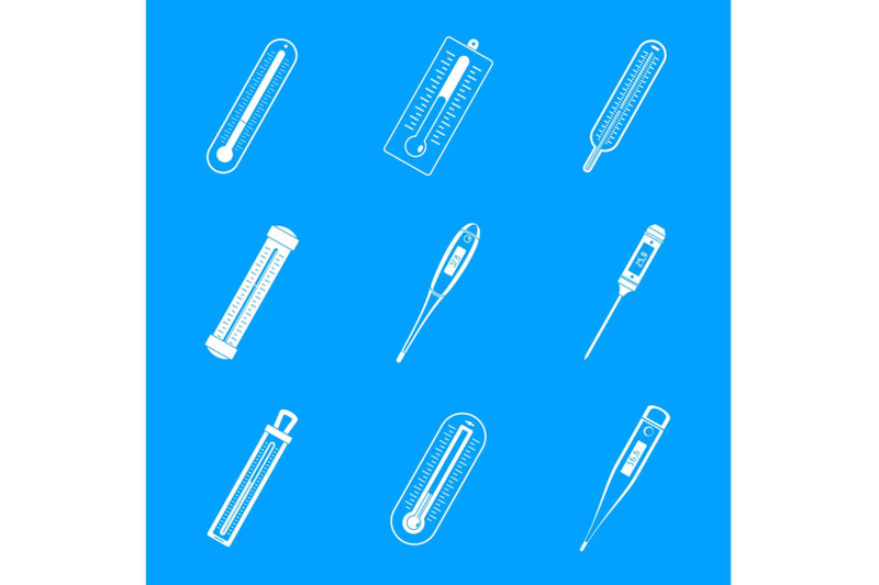 thermometer-temperature-icons-set-simple-style