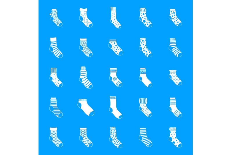 socks-textile-icons-set-simple-style