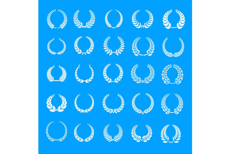 laurel-wreath-icons-set-simple-style