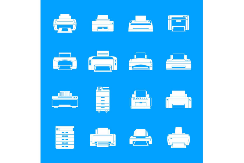 printer-office-copy-document-icons-set-simple-style