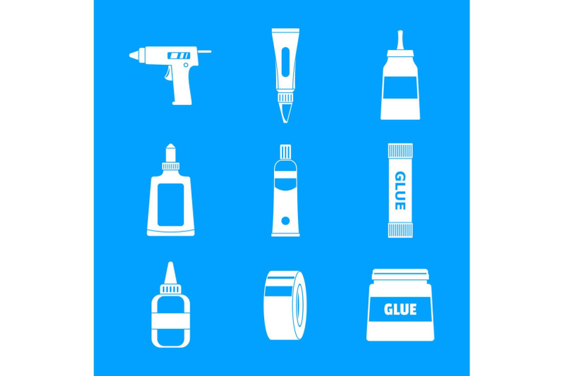 glue-stick-adhesive-icons-set-simple-style