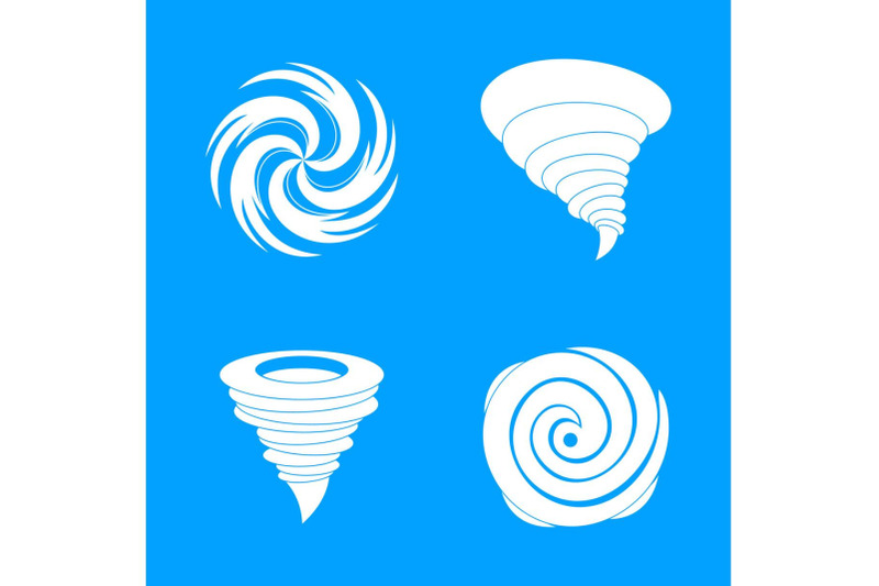 hurricane-storm-damage-icons-set-simple-style