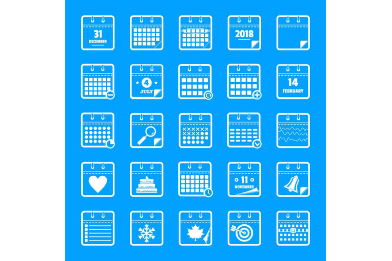 calendar-icons-set-simple-style