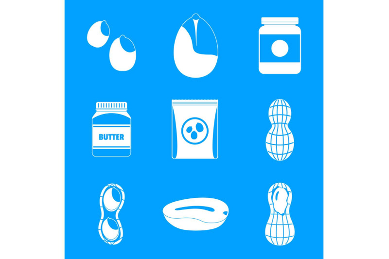 peanut-nuts-butter-jar-icons-set-simple-style