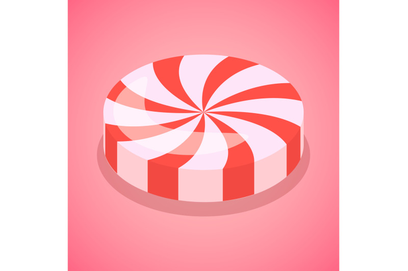 red-candy-swirl-icon-isometric-style