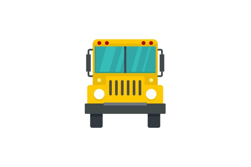 front-of-school-bus-icon-flat-style