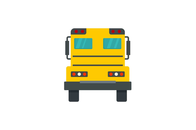 back-of-school-bus-icon-flat-style