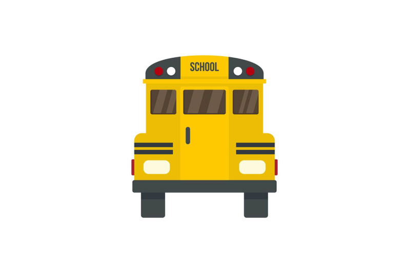back-of-old-school-bus-icon-flat-style