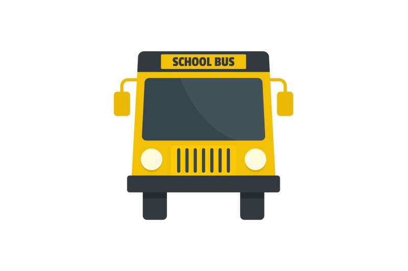yellow-school-mini-bus-icon-flat-style