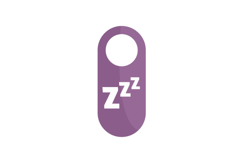 sleep-door-tag-icon-flat-style