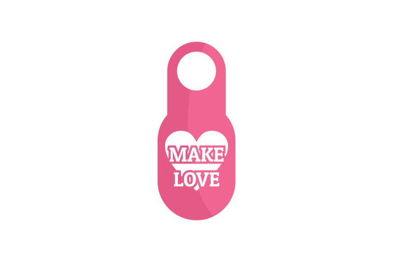 make-love-door-tag-icon-flat-style