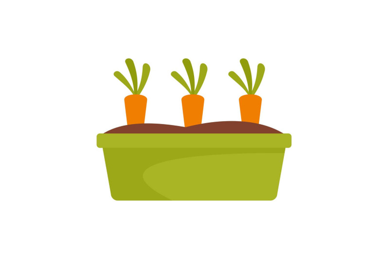 carrots-in-garden-icon-flat-style