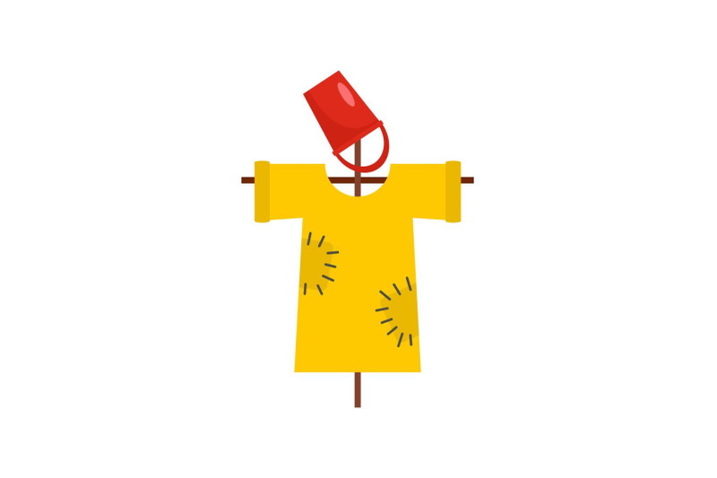 garden-scarecrow-icon-flat-style