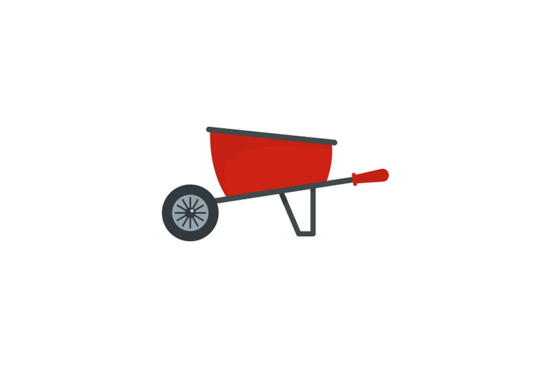 one-wheel-barrow-icon-flat-style
