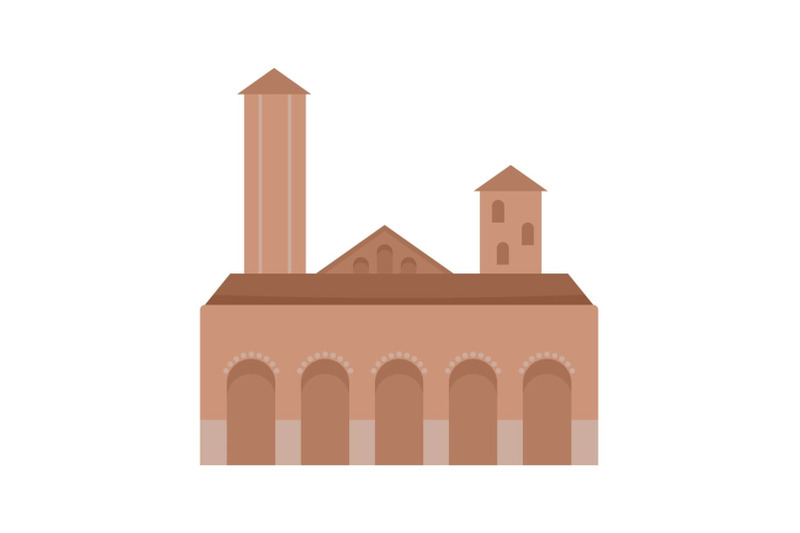 city-tower-brown-building-icon-flat-style