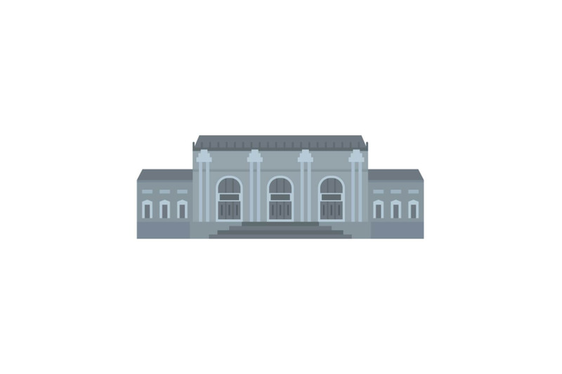 grey-facade-historical-building-icon-flat-style