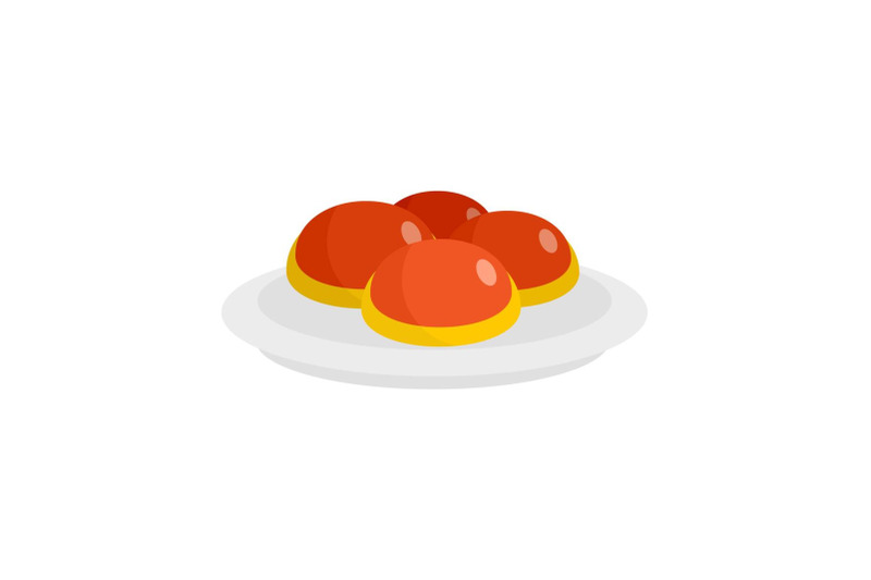 sweet-jewish-bakery-on-plate-icon-flat-style