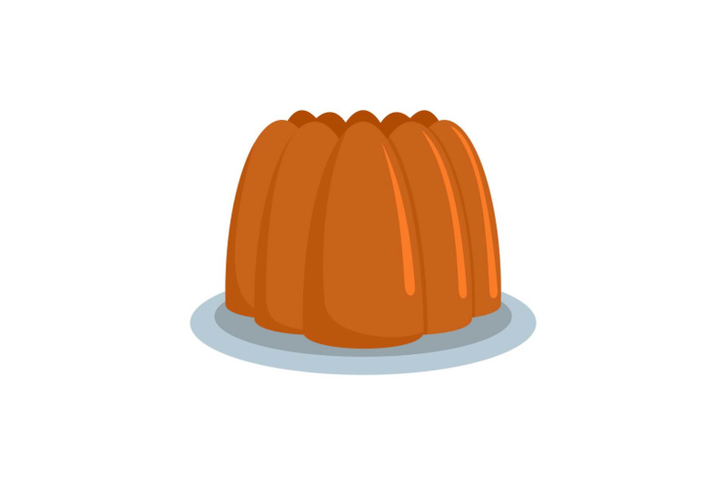 fresh-brown-cake-on-plate-icon-flat-style